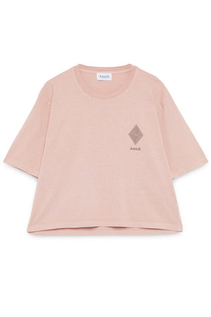 W' T-Shirt Logo Grey Pink