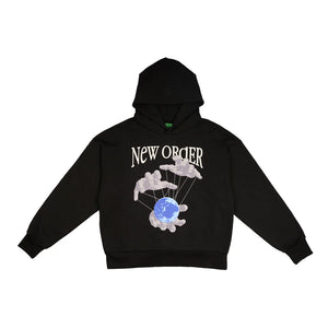 New Order Printed Hoodie Chaos Black