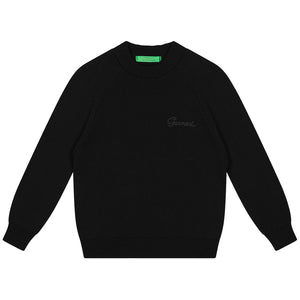 Cotton Knitted Crewneck Chaos Black