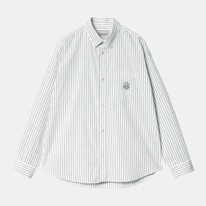 Linus Shirt Stripe Park / White