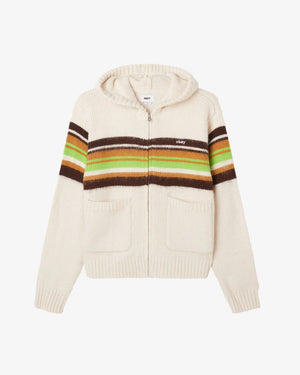 Myers Zip Up Hood Sweater Unbleached Multi