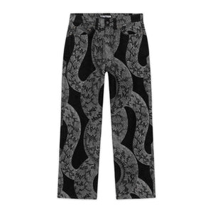 Boa Jacquard Loose Denim Black