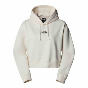 W' Essential Crop Hoodie White Dune