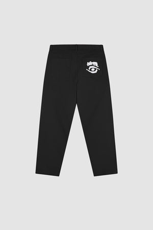 Back Pocket Graphic Pants Black