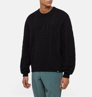 Script Cable Sweater Black