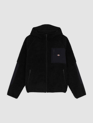 Central High Pile Hooded Black
