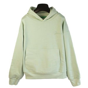 Double Layer Hoodie With Double Embroidery Frosty Green