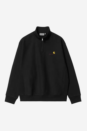 Half Zip America Script Sweat Black