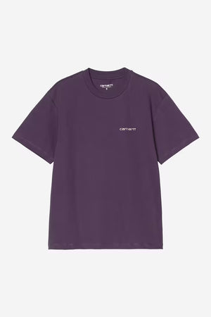 W' S/S Script Embroidery T-S Lokers / Salt