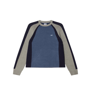 Raglan Crew Neck Sweater Dull Blue Multi