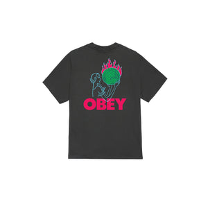 Obey World In Flames Tee Vintage Black