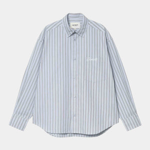 W' L/S Grimsby Shirt Grimsby Stripe, Blue Fog