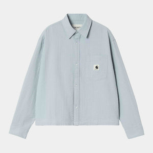 W' L/S Toland Shirt Toland Stripe, Blue Fog