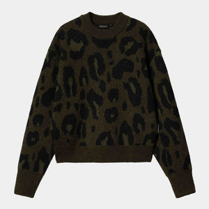 W' Merton Sweater Camo Leo Jacquard Tamarind